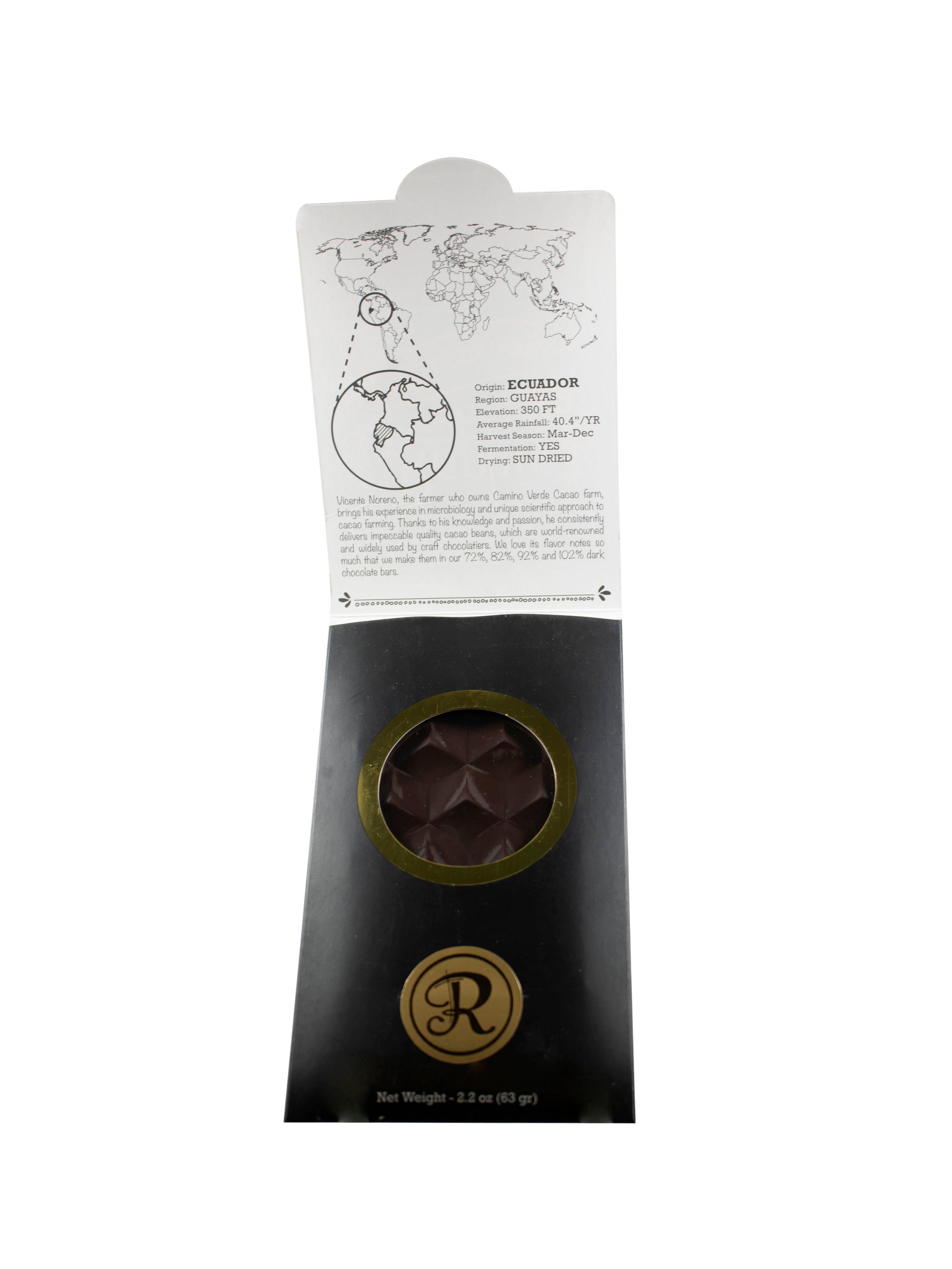 Bean to bar craft chocolate in Fresno, California - 72% Ecuador