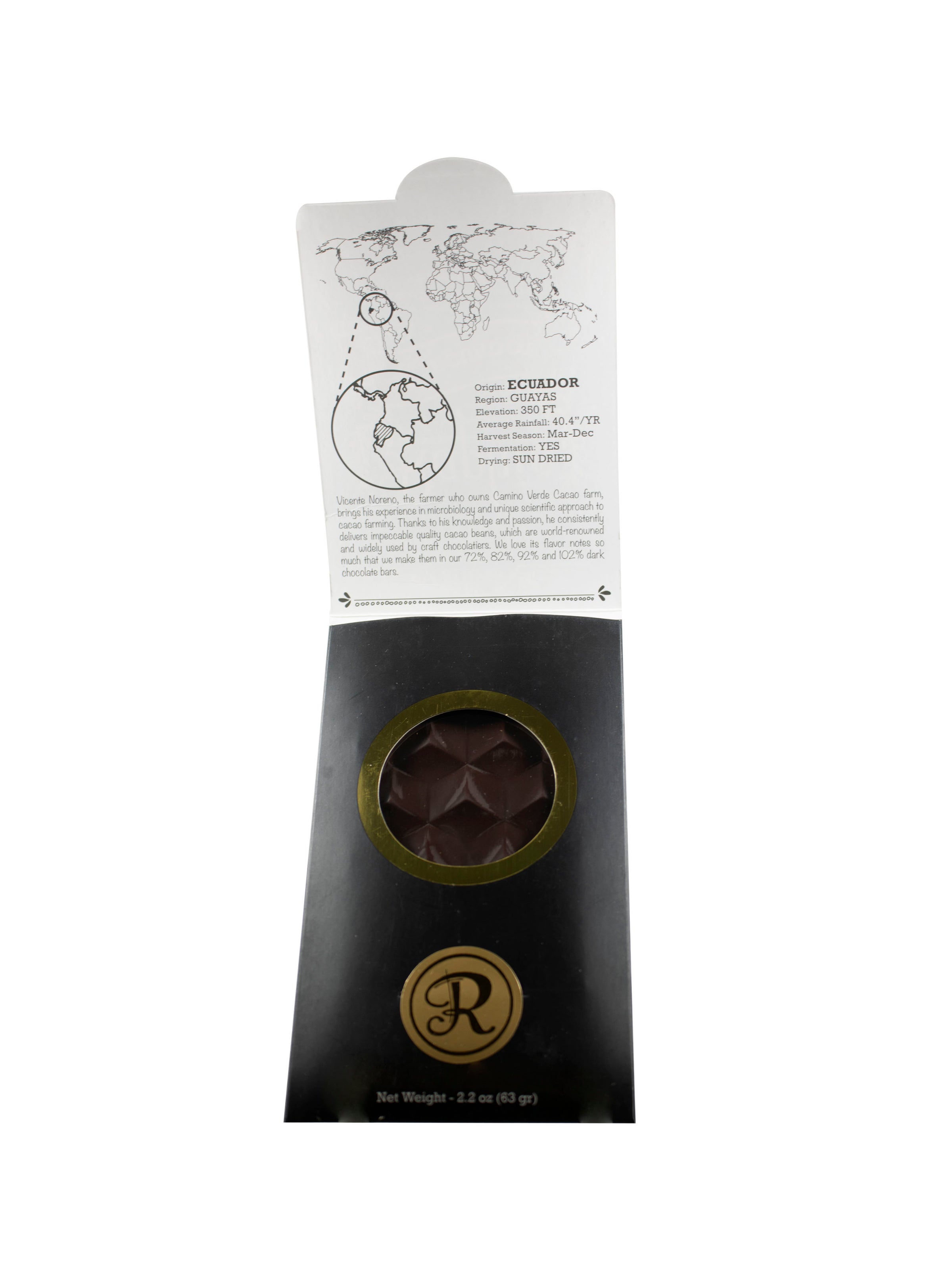 Bean to bar craft chocolate in Fresno, California - 72% Ecuador